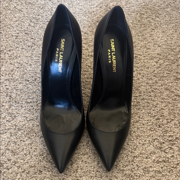 Saint Laurent Black Pointed Toe Heels - Picture 3 of 8